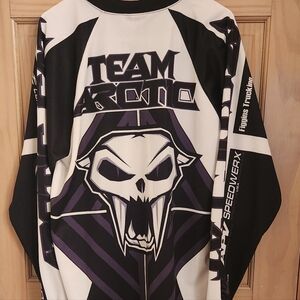 Team Arctic Black and White Long Sleeve Snowmobile Shirt Small